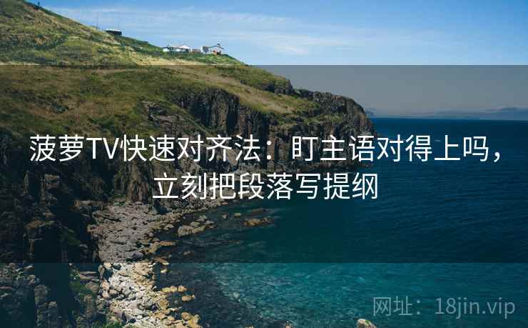 菠萝TV快速对齐法：盯主语对得上吗，立刻把段落写提纲  第2张