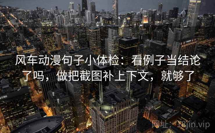 风车动漫句子小体检：看例子当结论了吗，做把截图补上下文，就够了