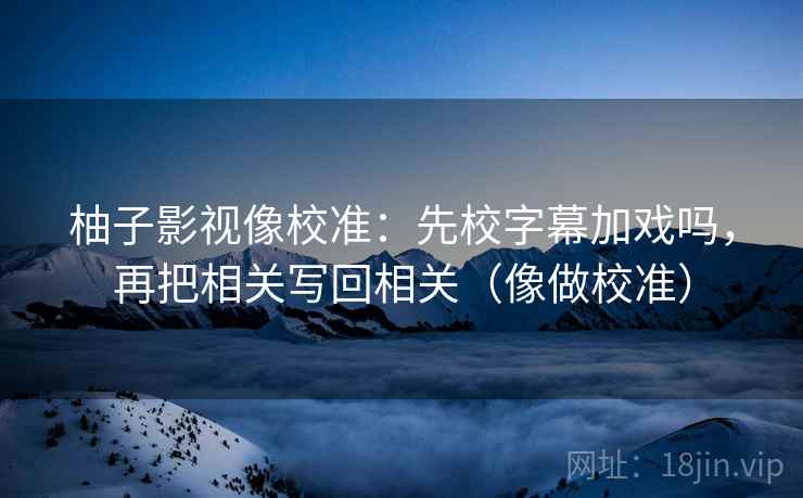 柚子影视像校准：先校字幕加戏吗，再把相关写回相关（像做校准）  第2张